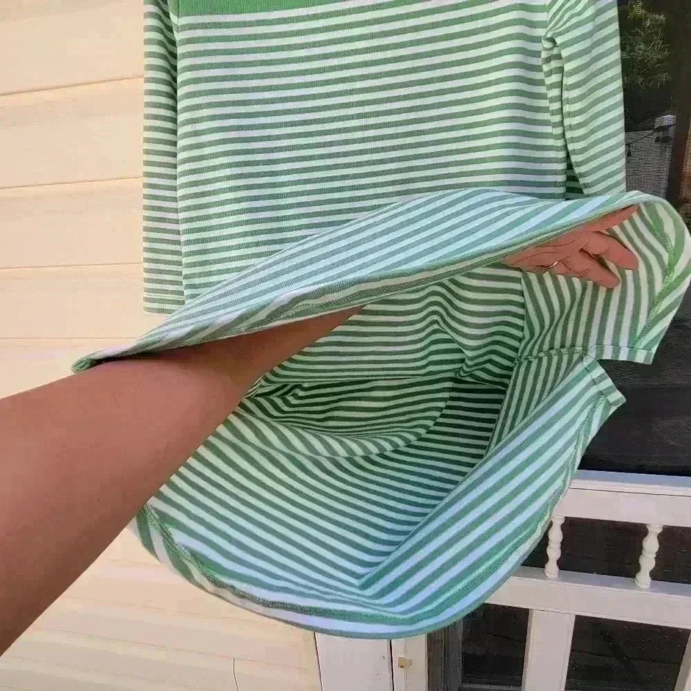 Brooks Brothers Women's Knee Length Dress Medium 100% Cotton White Green Striped - Picture 10 of 10